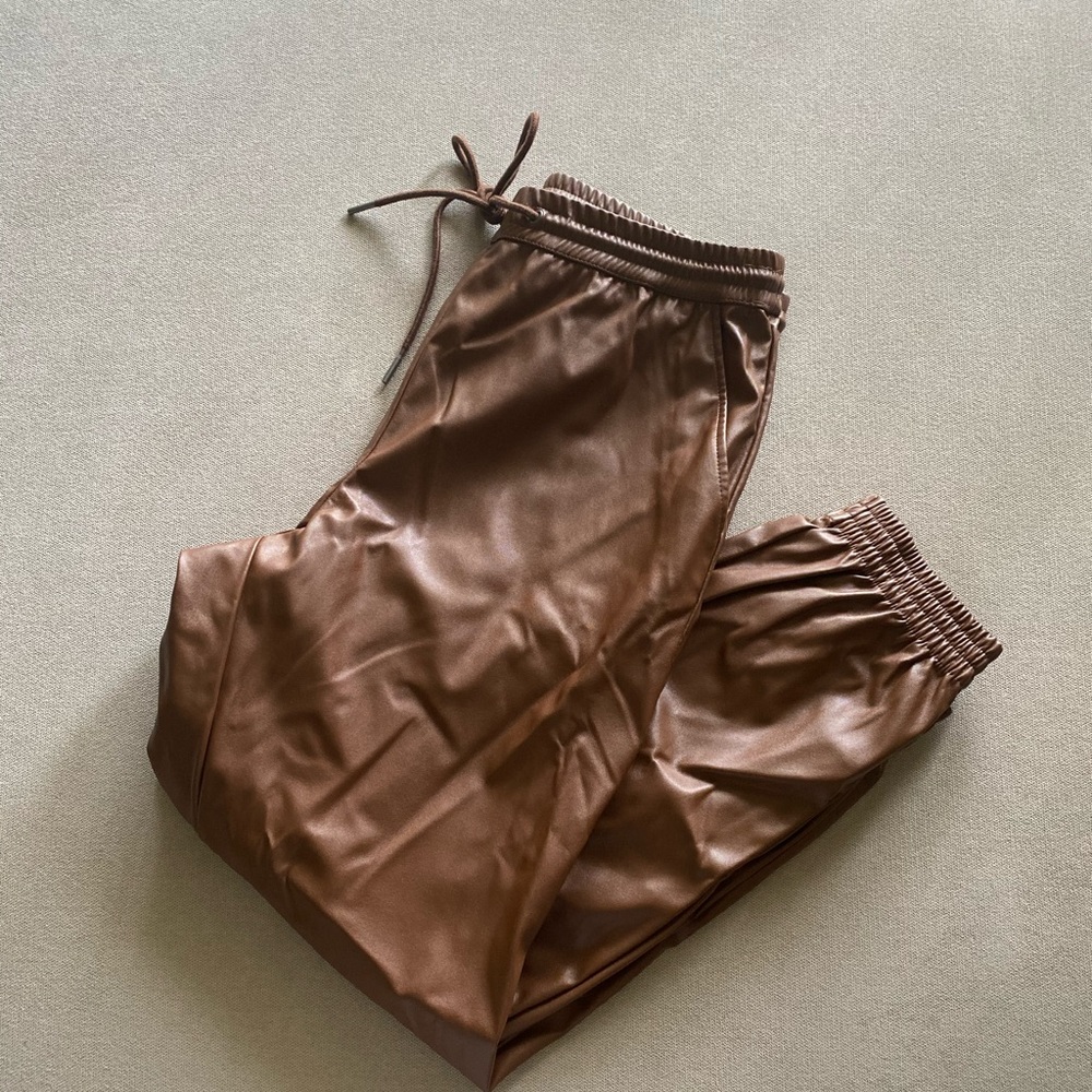 A New Day Faux Leather Joggers Size M
